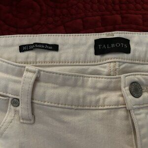 Talbots Cream Jeans, Pre-Owned, Size 16